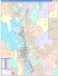 Wasatch Front Metro Area Wall Map Color Cast Style 2026